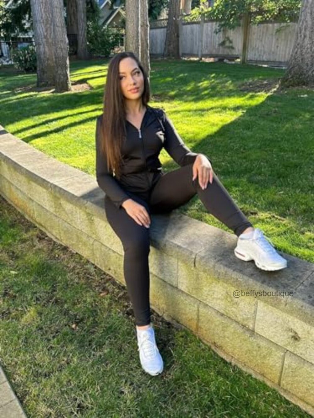 Women's 2 Piece Tracksuit Zip Hoodie Leggings Slim Fit Active Set - Picture 4 of 6